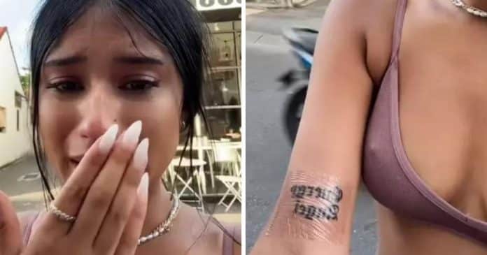 Influenciadora se desespera após tatuagem dos sonhos dar errado