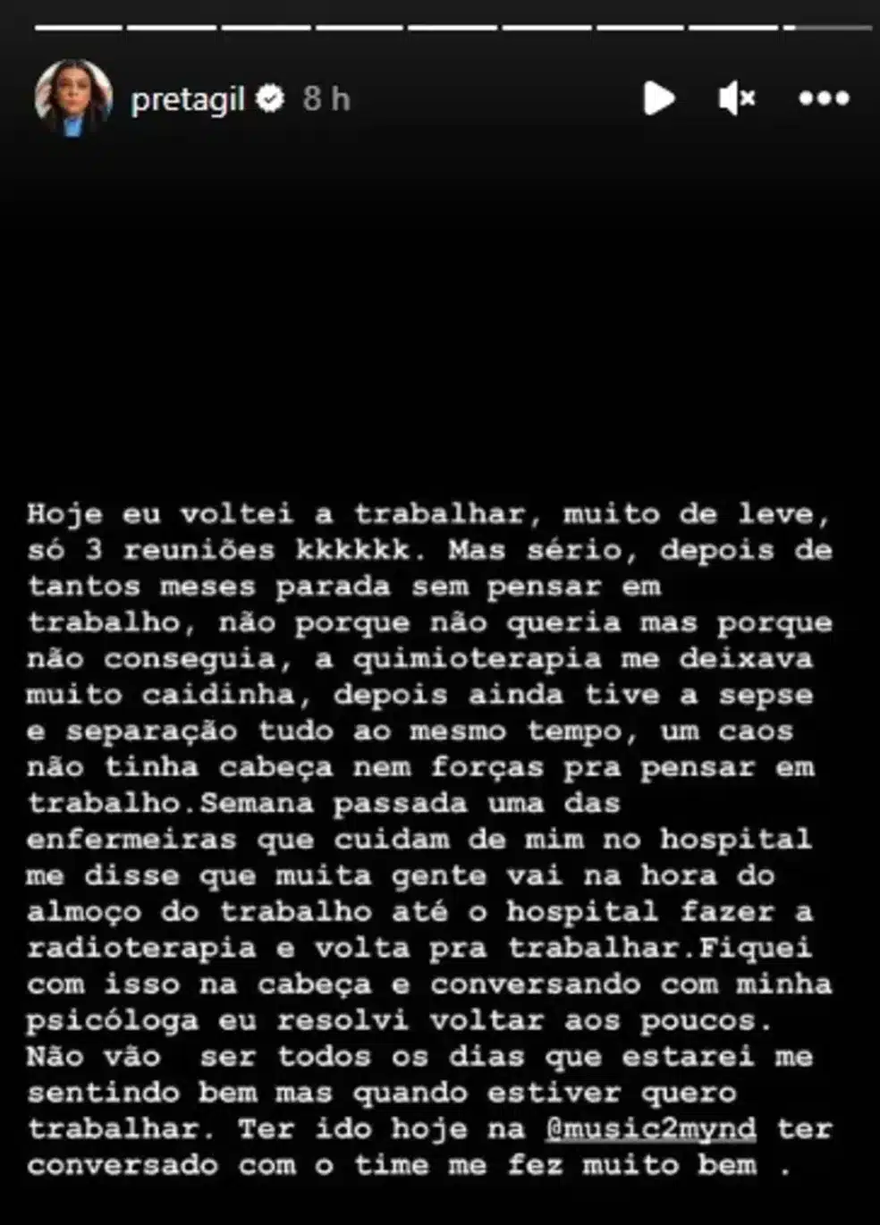 sabiaspalavras.com - Preta Gil confirma divórcio e compartilha desafios durante tratamento contra o câncer