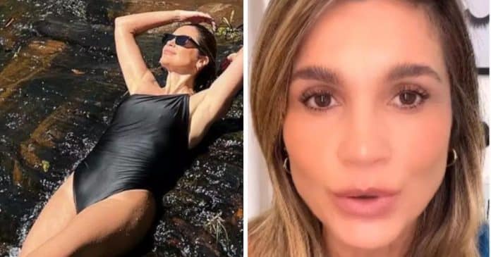 Flávia Alessandra rebate críticas por usar maiô aos 49 anos: “Julgada como velha”