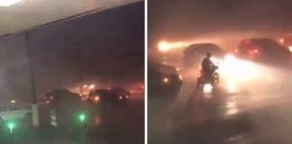 Ciclone em Santa Catarina: Motociclista é arrastado pela ventania