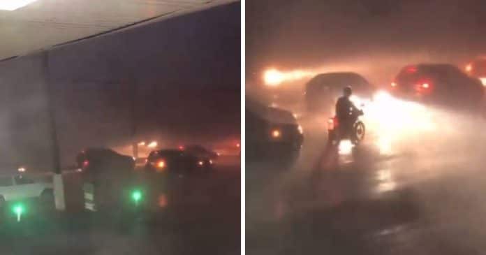 Ciclone em Santa Catarina: Motociclista é arrastado pela ventania