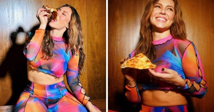 Comemorando o dia da pizza, Paolla Oliveira publicou fotos aproveitando para mandar um recado para os criticam o seu corpo
