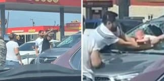 Homem quebra para-brisa em tentativa desesperada de resgatar bebê preso dentro de um carro no calor