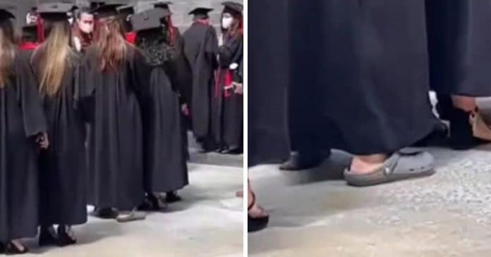 Jovem usa Crocs em formatura e gera reflexão: “Humilde, mas vencedora”