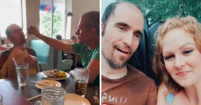 mulher-dedicada-continua-a-cuidar-do-ex-marido-apos-lesao-cerebral-traumatica-ele-e-parte-da-nossa-familia Mulher dedicada continua a cuidar do ex-marido após lesão cerebral traumática; e o atual marido também