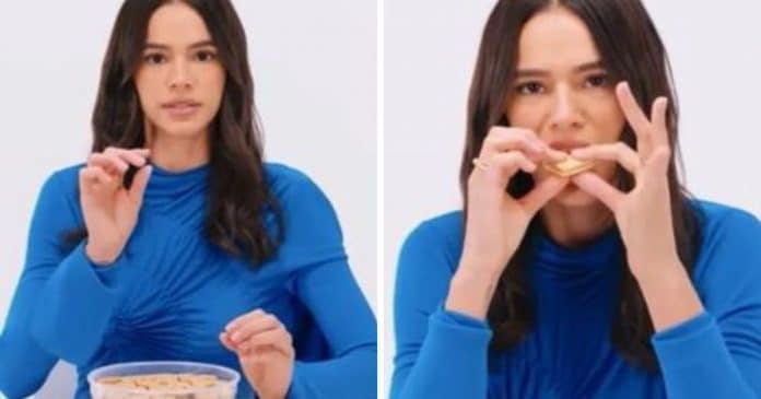 Bruna Marquezine viraliza ao apresentar delícias típicas do Brasil em programa nos EUA