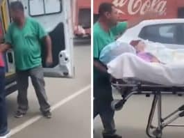 Idosa de 93 anos é levada em maca a banco para ‘prova de vida’