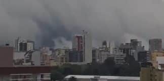 Imagens chocam ao mostrar enorme nuvem cobrindo cidade no Brasil
