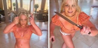 Fãs ficam preocupados depois que Britney Spears posta vídeo dançando com facas enormes