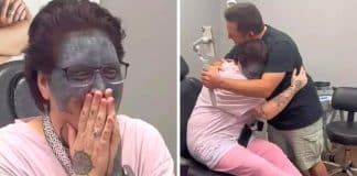 Mulher cujo rosto foi tatuado por namorado abusivo ‘contra sua vontade’ finalmente está removendo a tatuagem