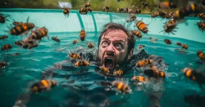 Especialistas afirmam que não se deve pular na água para fugir de abelhas