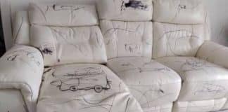 Pai tenta vender sofá todo rabiscado por filhos por 8 mil: você compraria?