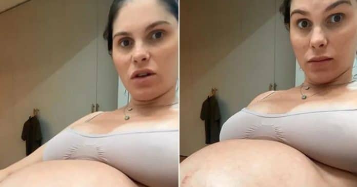 Grávida de gêmeos, Bárbara Evans choca web com barrigão ‘explodindo’