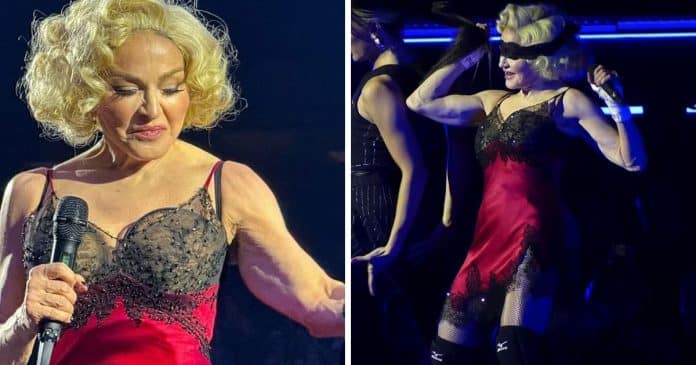 Aos 65 anos, Madonna exibe músculos ao retornar depois que fãs que a acusaram de ‘propaganda enganosa’
