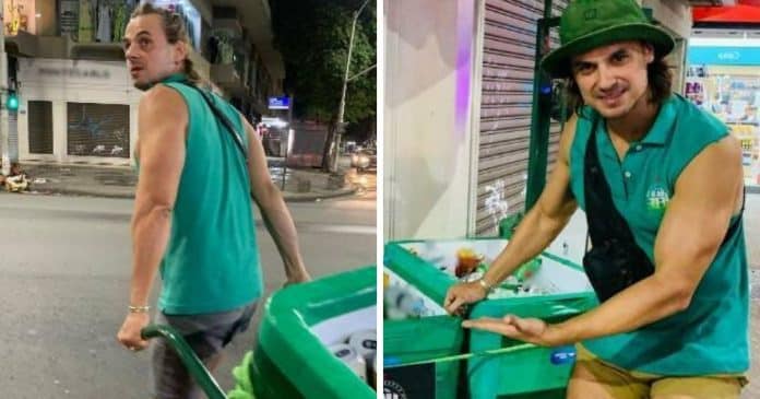 Daniel Erthal, ex-galã da TV, choca a todos ao aparecer vendendo cerveja pelas ruas do Rio de Janeiro