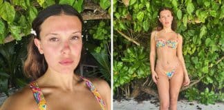 Millie Bobby Brown deslumbra fãs com fotos de biquíni em paraíso tropical