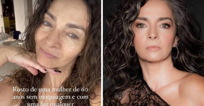 Totalmente sem Botox, Claudia Ohana surpreende fãs com beleza natural aos 60 anos