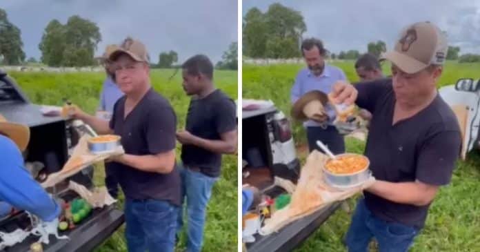 Leonardo compartilha momento de simplicidade ao comer marmita com funcionários: “Humilde demais”