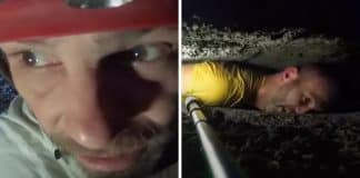 Vídeo de explorador preso em caverna estreita deixa espectadores sem fôlego