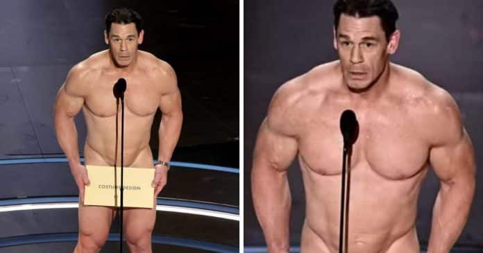 John Cena surpreende ao surgir NU para entregar Prêmio no Oscar 2024