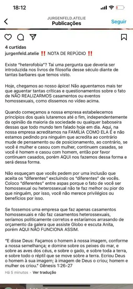 sabiaspalavras.com - Casal homossexual denuncia loja que se recusou a fazer convite de casamento: “Princípios cristãos”
