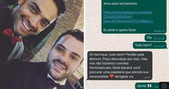 Casal homossexual denuncia loja que se recusou a fazer convite de casamento: “Princípios cristãos”