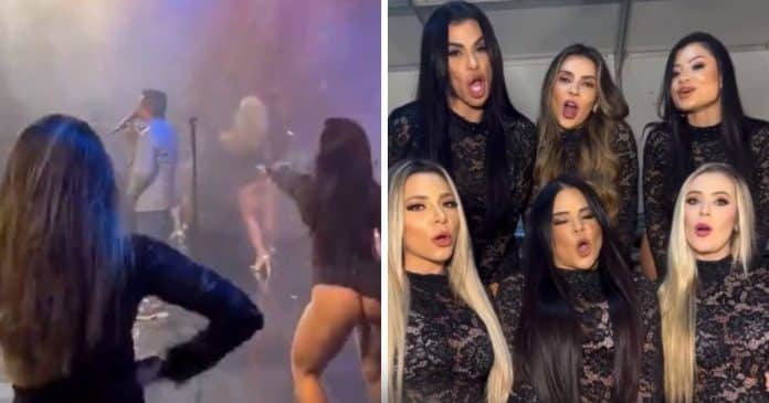 VÍDEO: Bailarinas de Leonardo gera polêmica com look ousado em show