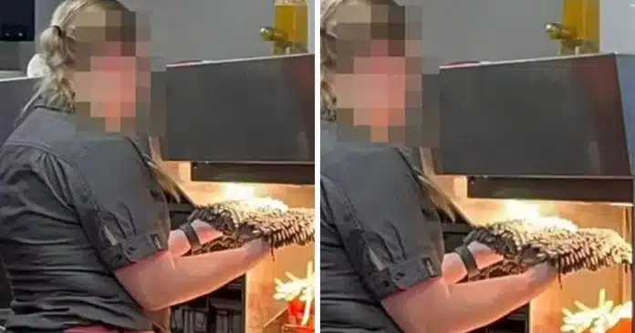 funcionario-do-mcdonalds-e-visto-usando-aquecedor-de-batatas-fritas-para-secar-esfregao VÍDEO: Funcionária do McDonald’s é FLAGRADA usando aquecedor de batatas fritas para secar esfregão
