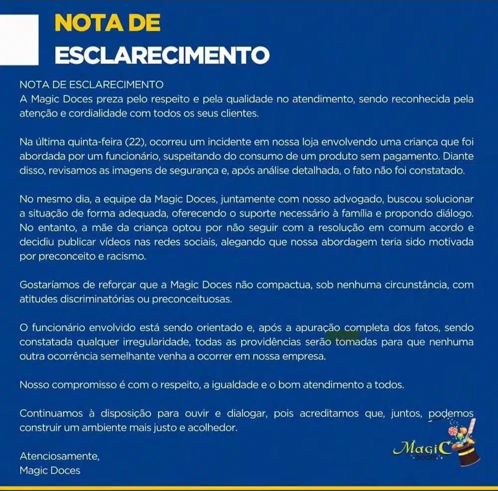 Vídeo: Menino negro de 7 anos é acusado injustamente por gerente de loja de comer bolachas sem pagar: “Não roubei não" sabiaspalavras.com - Vídeo: Menino negro de 7 anos é acusado injustamente por gerente de loja de comer bolachas sem pagar: “Não roubei não"