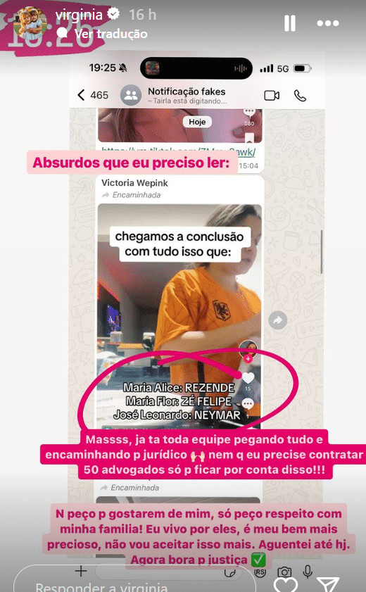 sabiaspalavras.com - Virg&iacute;nia Fonseca se pronuncia ap&oacute;s rumores sobre verdadeira paternidade de sua primeira filha, Maria Alice