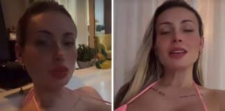 Andressa Urach aparece de biquíni e internautas criticam: “Acabou com o corpo”