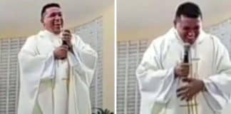 Padre cai na risada ao anunciar prêmio inusitado em bingo da paróquia e viraliza