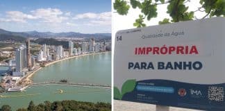 Praia Central de Balneário Camboriú que foi alargada está totalmente imprópria para banho