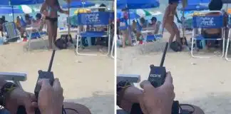 Turista argentino divide opiniões ao usar aparelho para silenciar caixa de som em praia no Brasil; veja