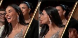 Vídeo em câmera lenta mostra como Demi Moore ficou surpresa e decepcionada ao perder o Oscar de melhor atriz