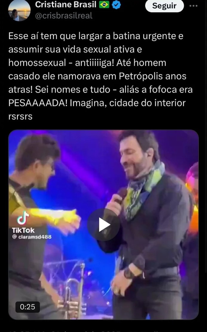Cristiane Brasil afirma que padre Fábio de Melo é gay e ainda expõe "suposto affair" sabiaspalavras.com - Cristiane Brasil afirma que padre Fábio de Melo é gay e ainda expõe "suposto affair"