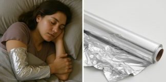 Dormir com papel alumínio no braço: a tendência viral que promete aliviar dores musculares