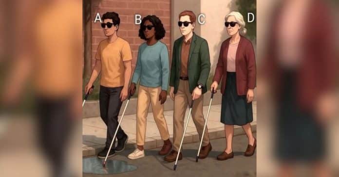 Apenas 1 em cada 10 pessoas descobre a verdade: quem está fingindo ser cego nesta imagem?