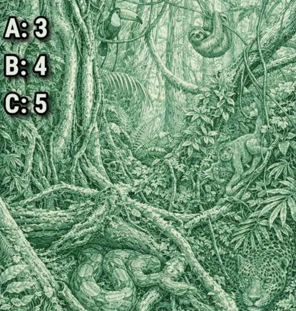 sabiaspalavras.com - Este teste visual est&aacute; intrigando a internet: O n&uacute;mero de animais que voc&ecirc; v&ecirc; pode determinar se voc&ecirc; &eacute; narcisista?