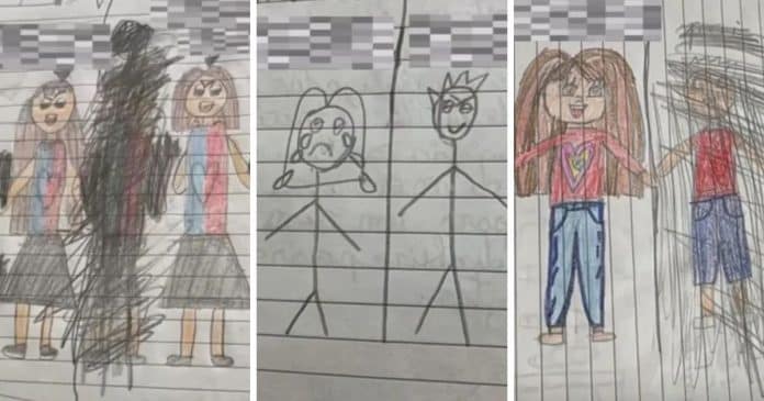 Pai é preso após desenhos de filha de 10 anos revelar ‘horror escondido dentro de casa’: “Me senti aliviada”