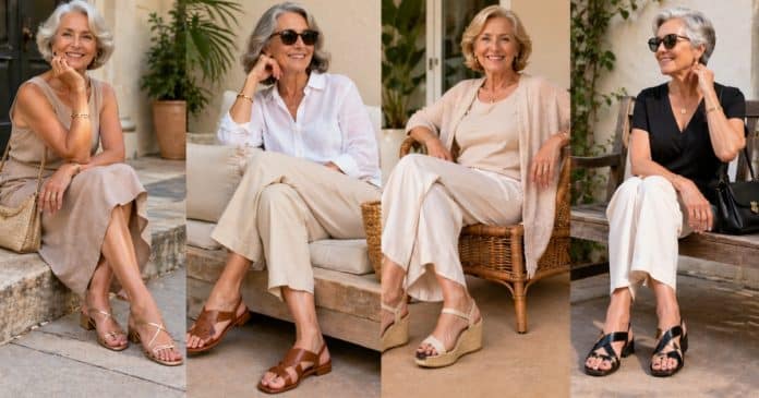 4 sandálias modernas que substituem o “sapato de vó” com elegância aos 60+