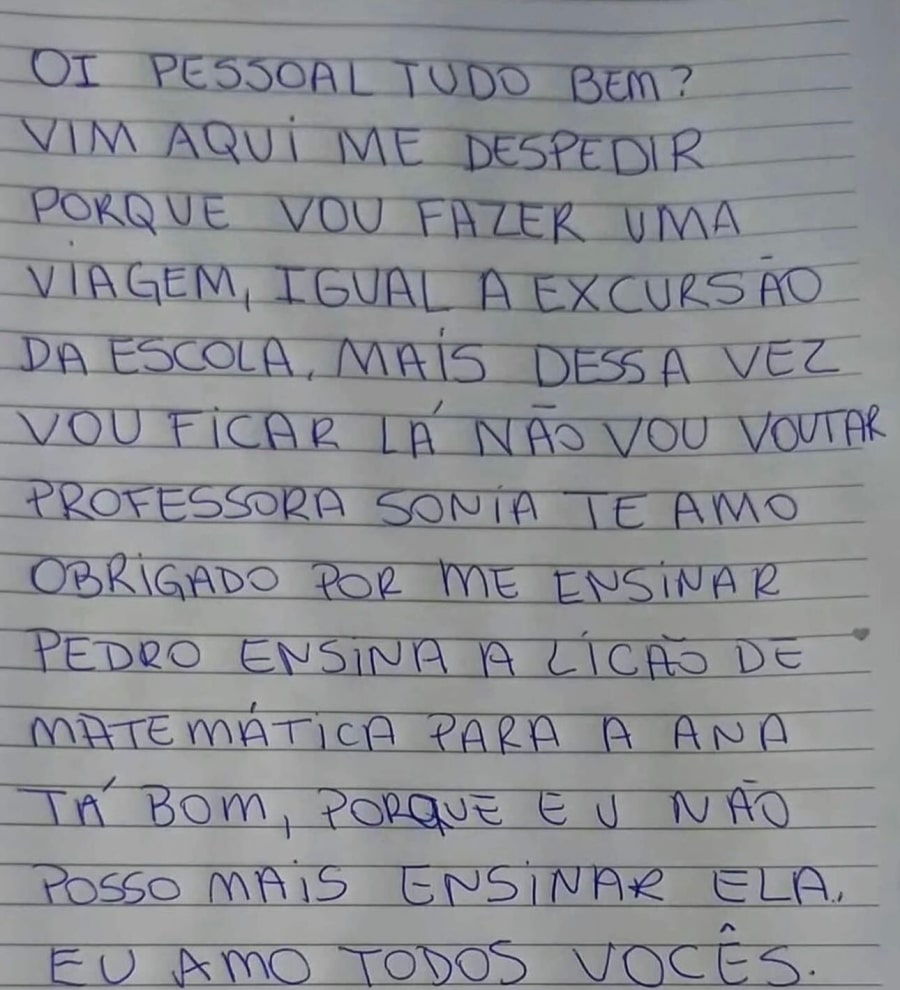 sabiaspalavras.com - Carta de despedida de menino de 11 anos com c&acirc;ncer terminal comove o mundo: "Vou fazer uma viagem, mas desta vez n&atilde;o vou voltar"