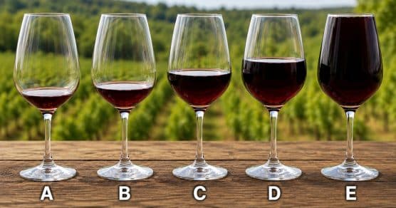 TESTE: Qual dessas taças de vinho foi servida corretamente?