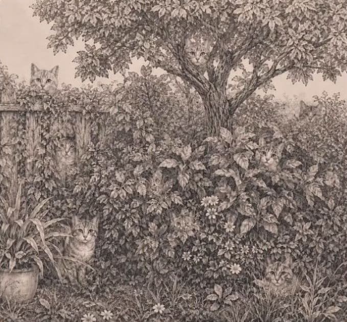 sabiaspalavras.com - Teste de Jung: Quantos gatos voc&ecirc; consegue encontrar nesta imagem?