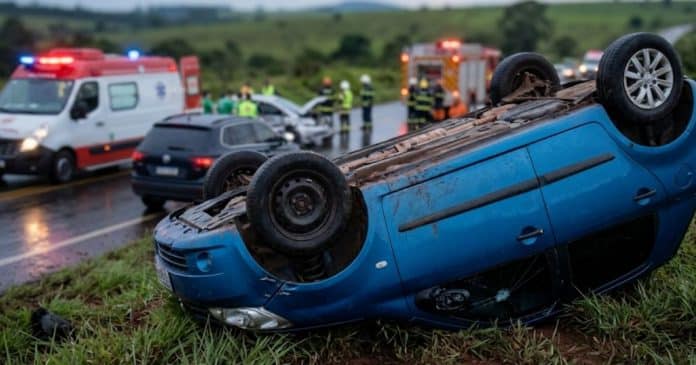 Carro capotou? NUNCA solte o cinto antes de fazer estas 2 coisas