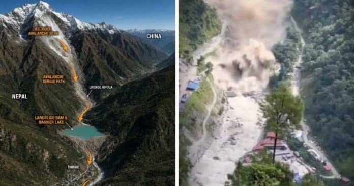 Vídeo com simulação chocante mostra como ‘colapso de geleira’ gerou corredor de destruição e devastou Nepal e Tibete