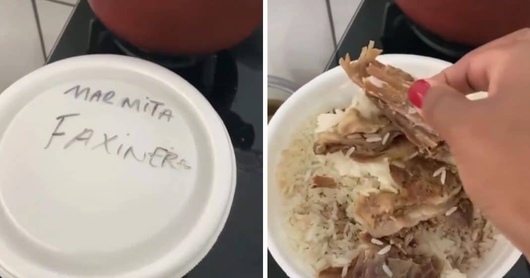 “Nunca passei por tanta humilhação”: faxineira choca ao revelar o que encontrou ao receber sua marmita no trabalho e caso viraliza nas redes sociais