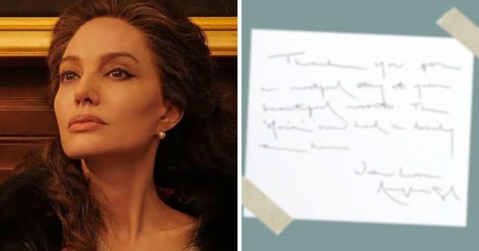 Angelina Jolie deixou um bilhete escrito à mão para equipe do hotel durante filmagens do filme Maria… e milhões estão tentando decifrá-lo
