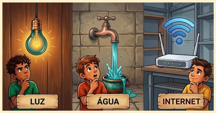 O que é mais importante: Luz, água ou internet? A sua primeira escolha pode revelar algo inesperado sobre você